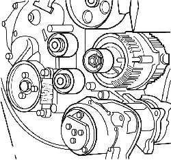 Снятие ремня привода вспомогательных агрегатов