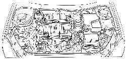 Моторный отсек (бензиновый двигатель 1,6 л 16V)