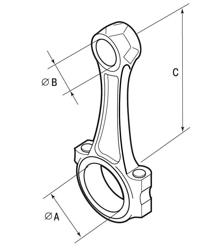 Эскиз шатуна двигателя