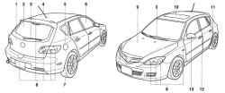 Общий вид автомобиля Mazda 3 с кузовом «хэтчбек»