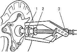 Снятие внутренней обоймы подшипника ступицы заднего колеса