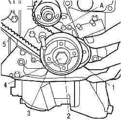 Установка зубчатого ремня на шкив коленчатого вала