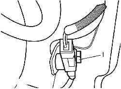 Расположение электрического разъема (1) датчика ABS