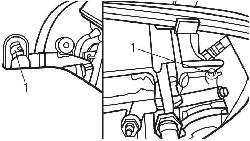 Расположение заглушек (1) удаления воздуха из системы охлаждения