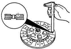 Измерение фрикционных накладок ведомого диска сцепления