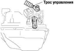 Отсоединение троса управления коробкой передач