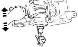 Измерение осевого зазора коленчатого вала