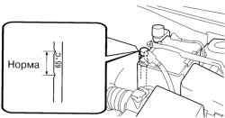 Проверка уровня рабочей жидкости автоматической трансмиссии