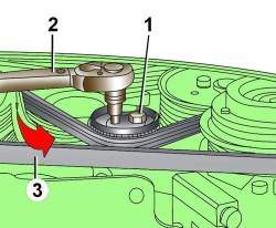 Регулировка натяжения поликлинового ремня компрессора кондиционера