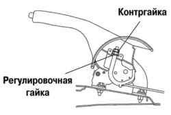 Регулировка хода рычага стояночной тормозной системы