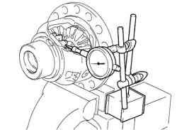Измерение окружного зазора полуосевых шестерен