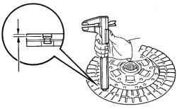 Измерение фрикционных накладок ведомого диска сцепления