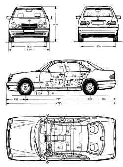 Габаритные размеры Mercedes Е-класса с кузовом седан