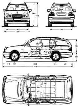 Габаритные размеры Т-модели Е-класса с кузовом универсал