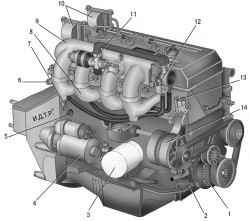 Двигатель мод. ЗМЗ-409 (вид с правой стороны)