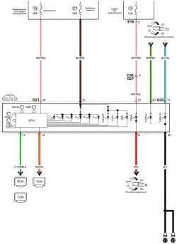 Схема комбинации приборов (контрольные лампы (седан)) (часть 4)