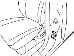Стикер с указаниями рекомендованного давления в шинах