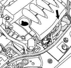 Местоположение маркировки, выбитой на корпусе двигателя моделей K4J и K4M