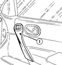 Снятие панели переключателей двери переднего пассажира