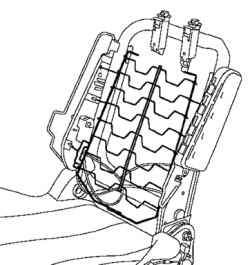 Снятие сетки механизма регулировки поясничного подпора спинки сиденья