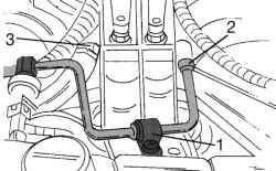 Крепление трубопровода на двигателе V6