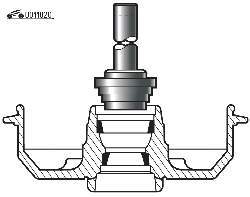 Установка наружных колец подшипника приспособлением VW-432