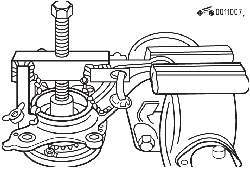 Выдавливание ступицы из поворотного кулака с применением съемника