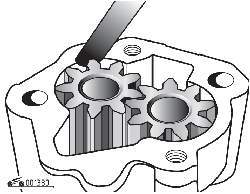 Проверка зазора между зубьями шестерен масляного насоса