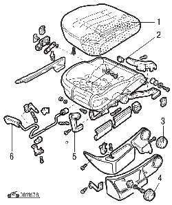 Детали подушки переднего сиденья