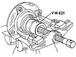 Снятие внутреннего кольца подшипника со ступицы колеса