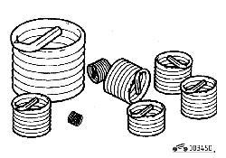 Резьбовые вставки. Вставка имеет лапку с надрезом, которая выламывается после установки