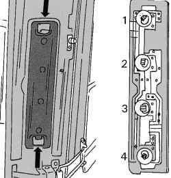 Расположение ламп в заднем фонаре (слева показаны удерживающие крышку язычки фиксатора)